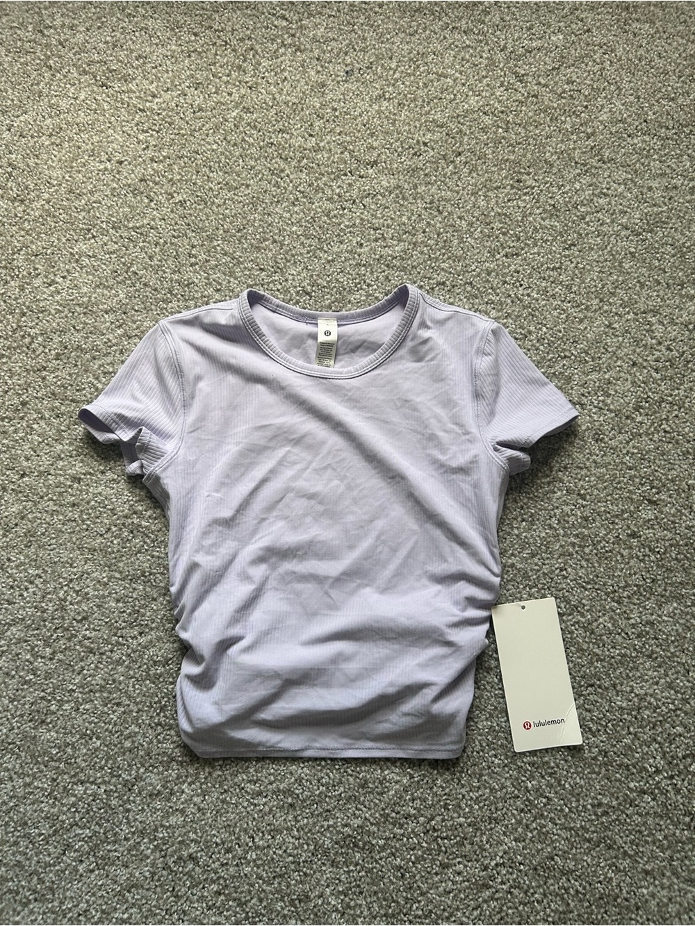 Lululemon All It Takes Back-Twist Ribbed Short-Sleeve Shirt In Lavender Frost 6 - Picture 3 of 9